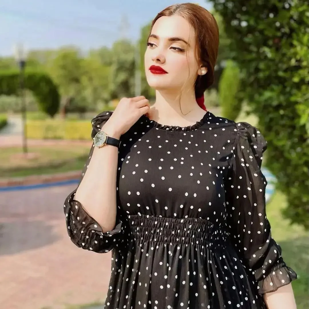 BLACK DOT CHIFFON FROCK - Image 4