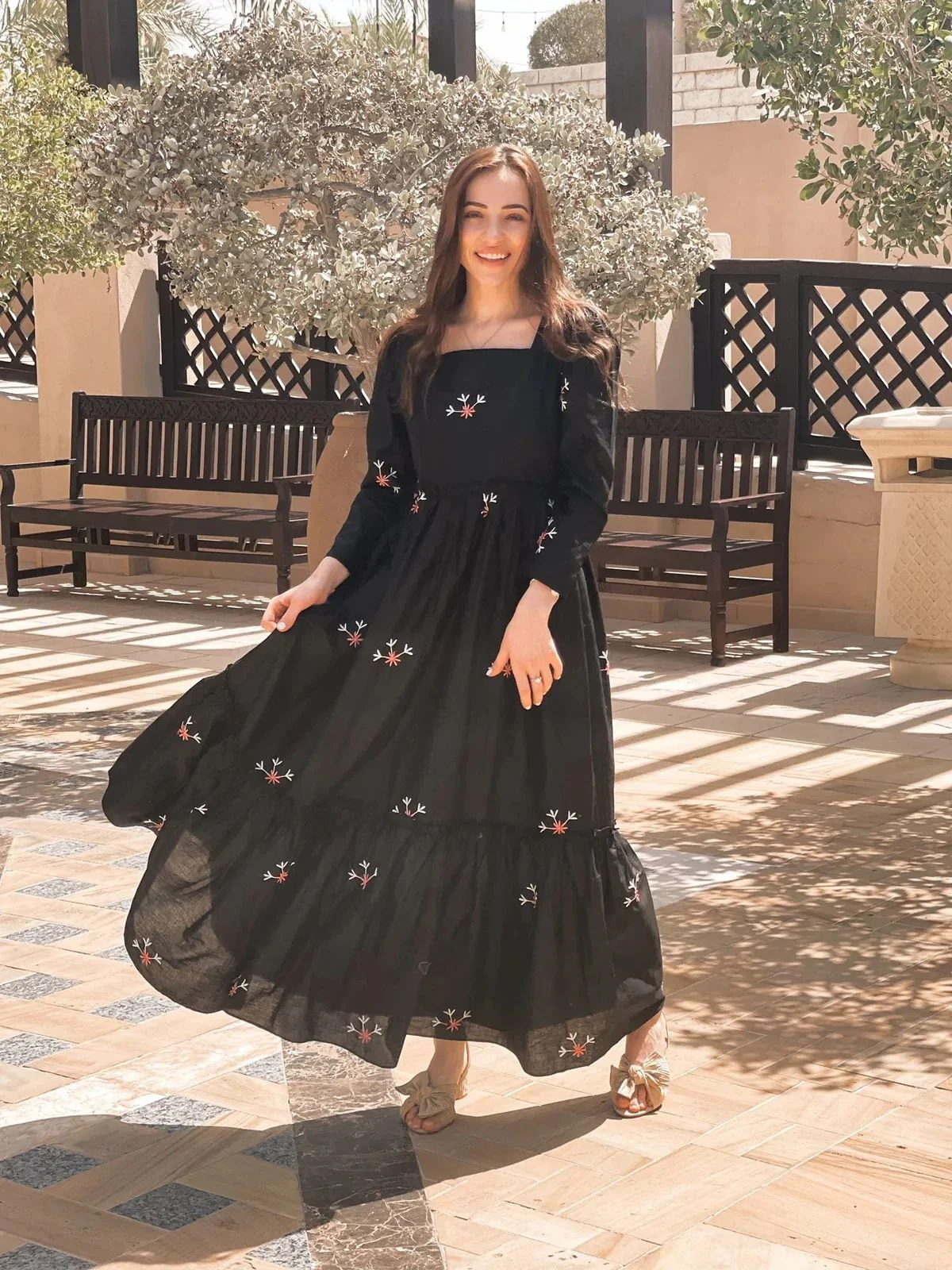 Flower Embroidery Frock - Image 4