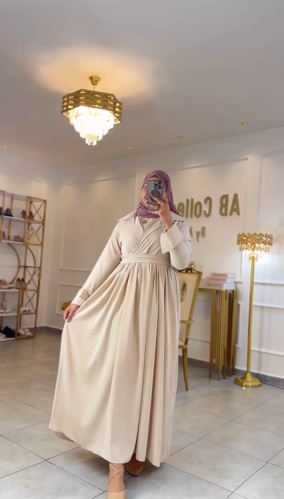 Georgette frock with coat - Image 3