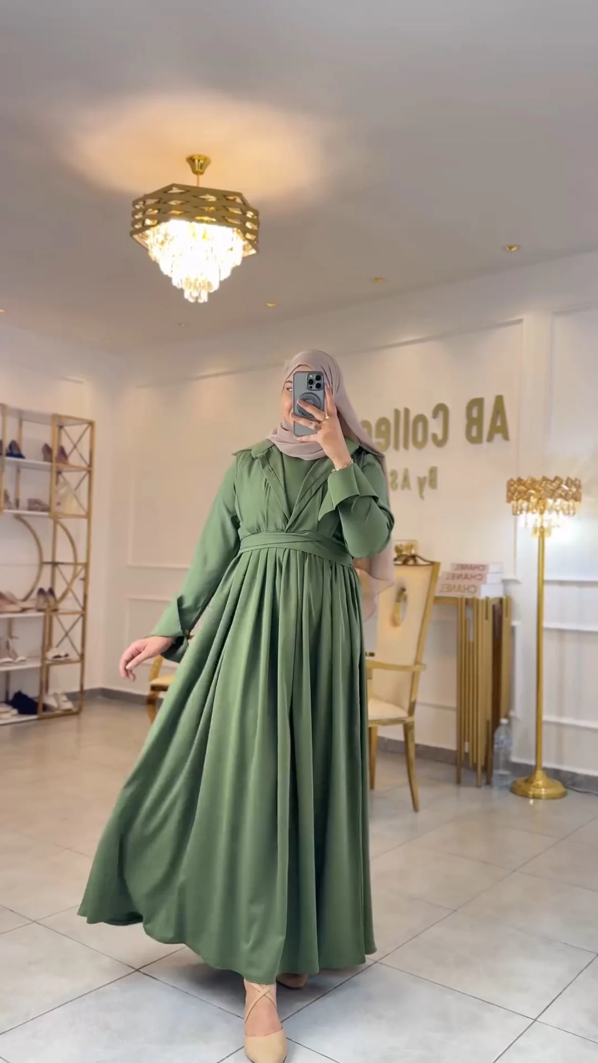 Georgette frock with coat - Image 4