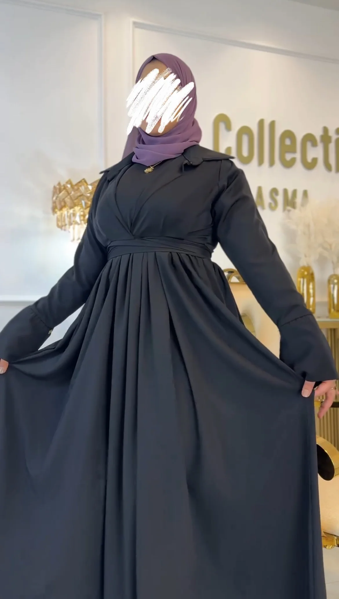 Georgette frock with coat - Image 5