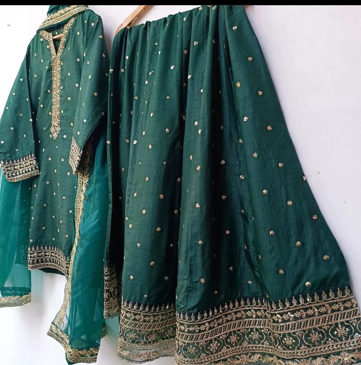 Marina - Raw Silk Embroidered 3PC Stitched Set - Image 10
