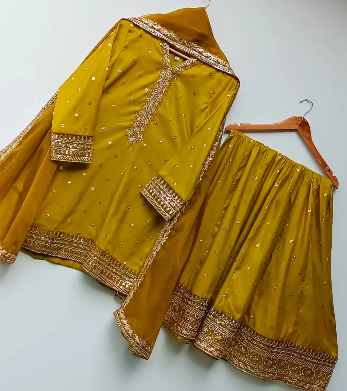 Marina - Raw Silk Embroidered 3PC Stitched Set - Image 5