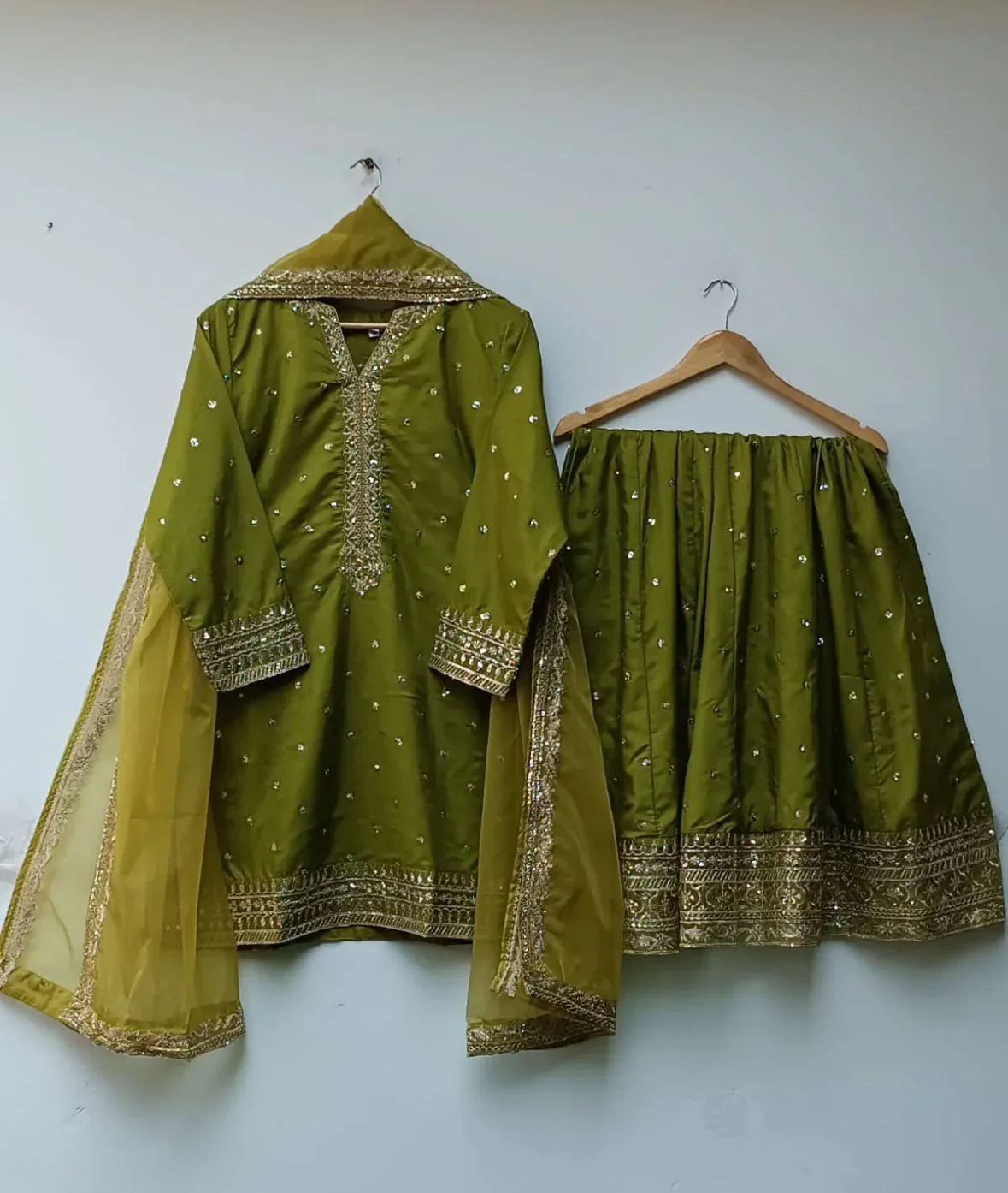 Marina - Raw Silk Embroidered 3PC Stitched Set - Image 6