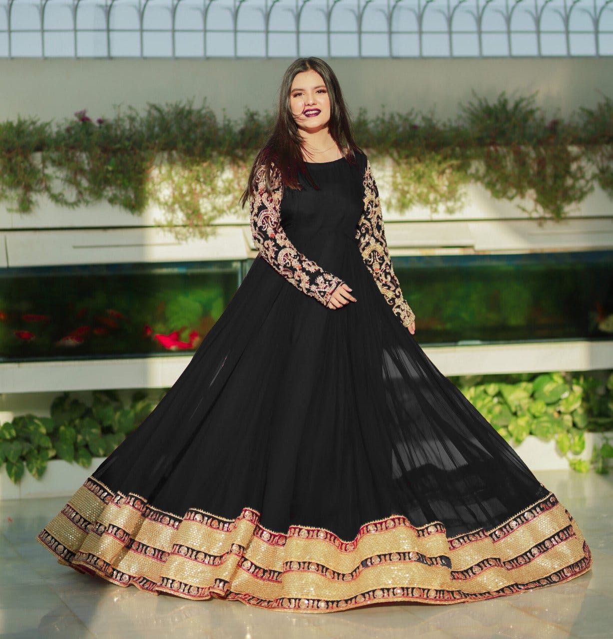 New Heavy Flair Maxi With Lace Work - Image 3