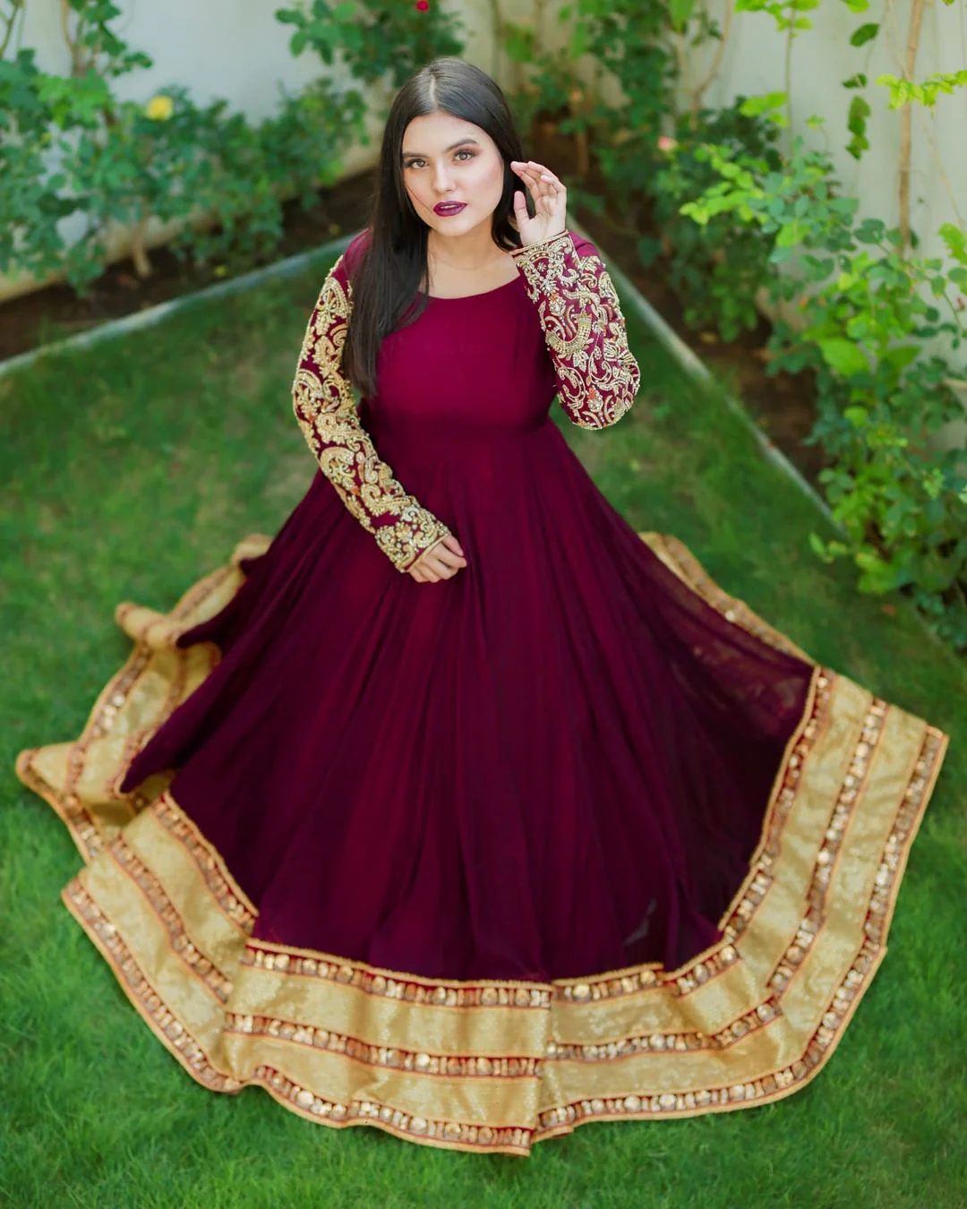 New Heavy Flair Maxi With Lace Work - Image 4
