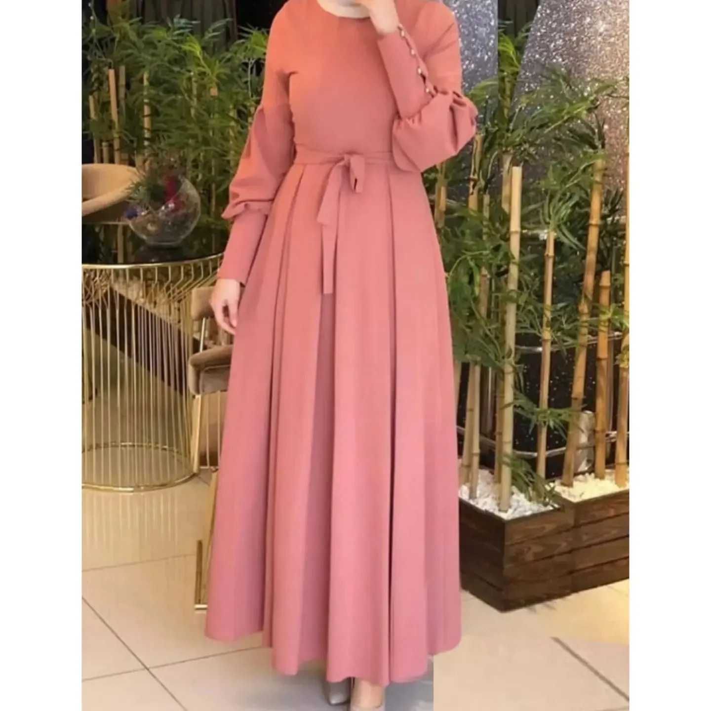 Stitched Abaya With Buttons - Image 4