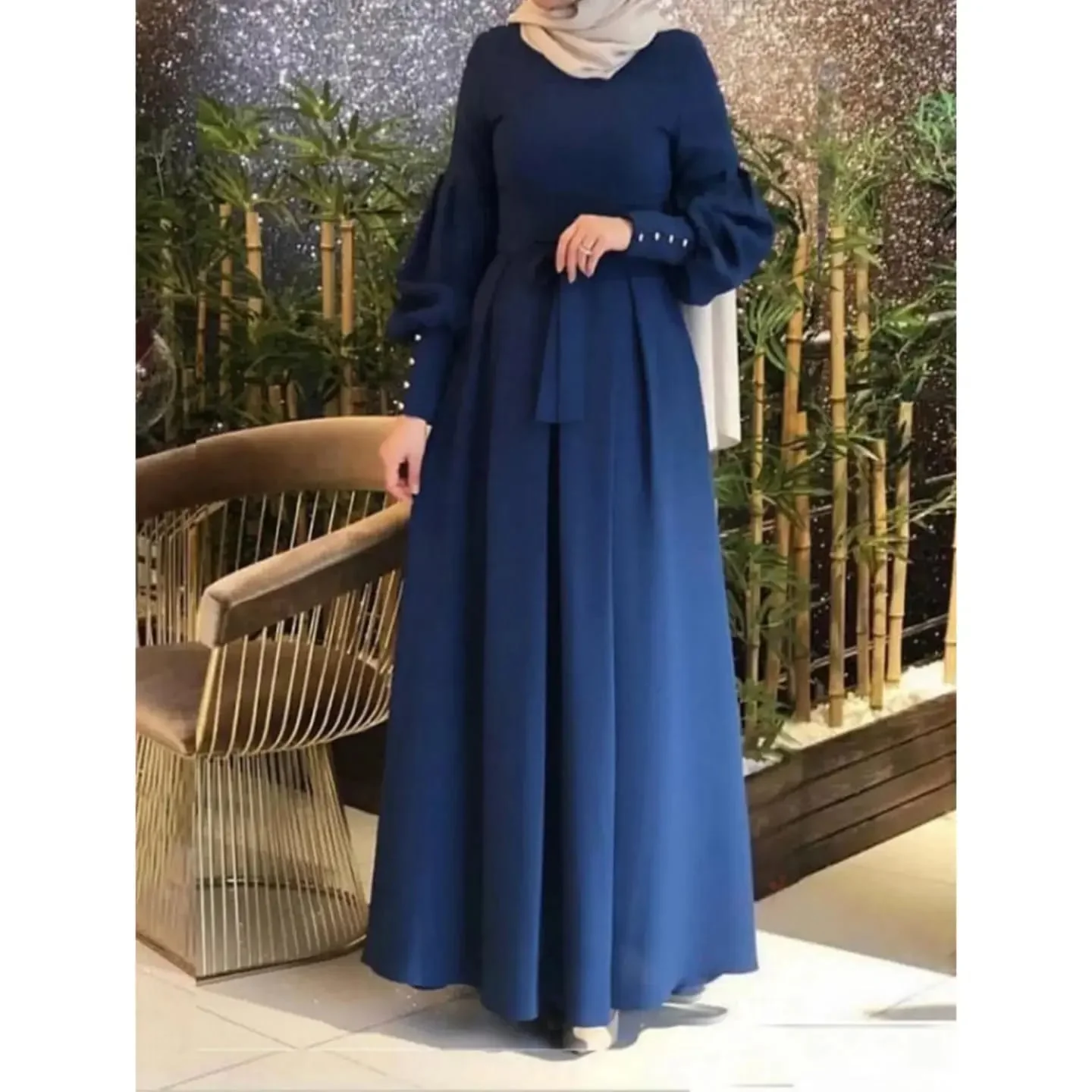 Stitched Abaya With Buttons - Image 5
