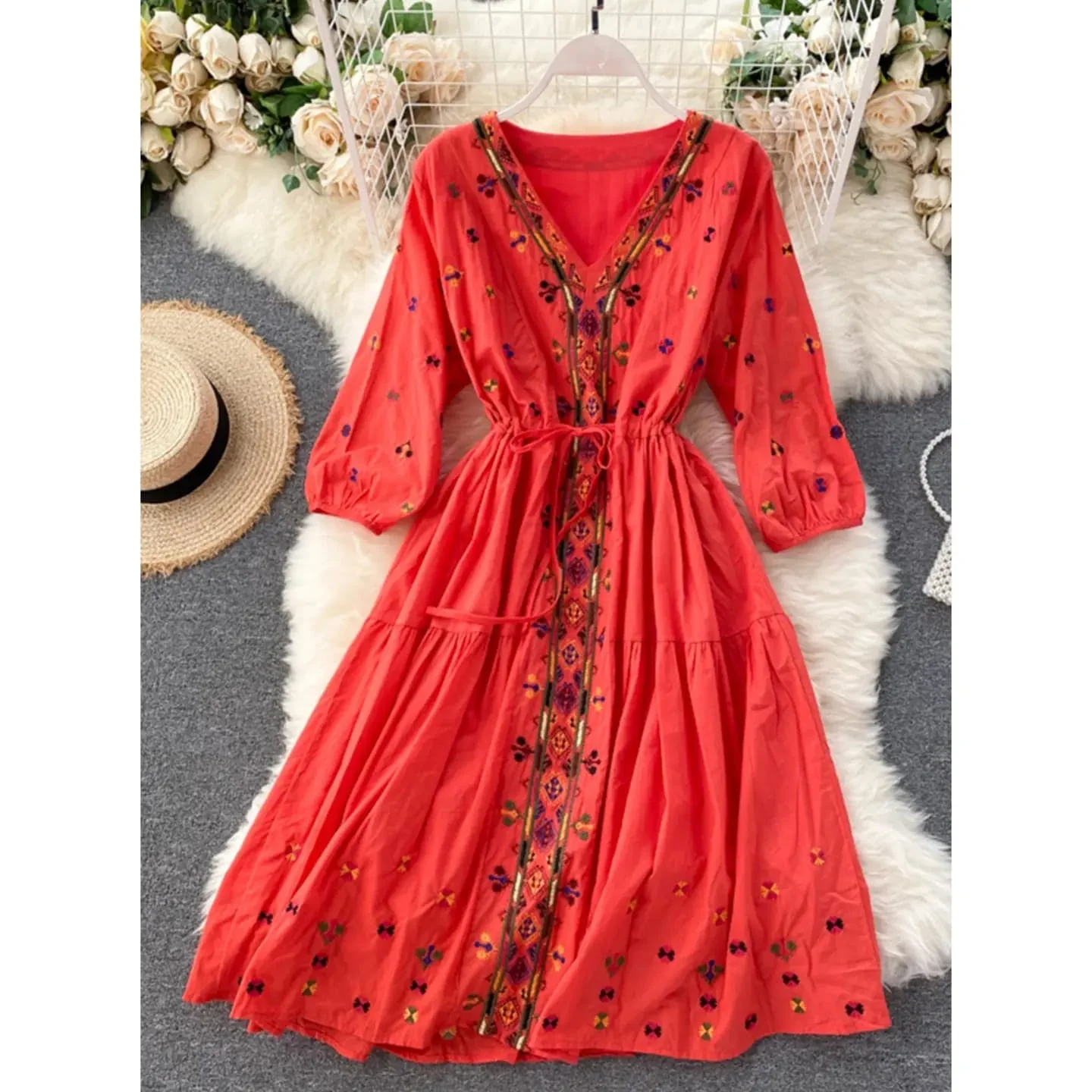 Turkish Embroidery Frock With Robe - Image 3